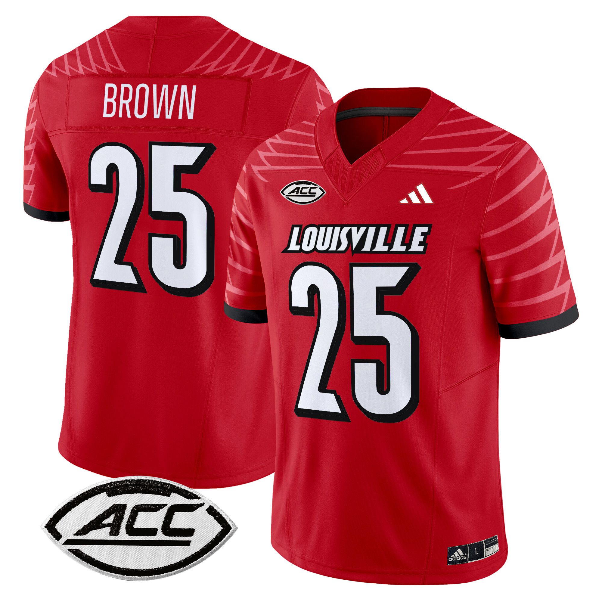 Men Louisville Cardinals #25 Brown Red 2024 Vapor Limited NCAA Jersey style 1